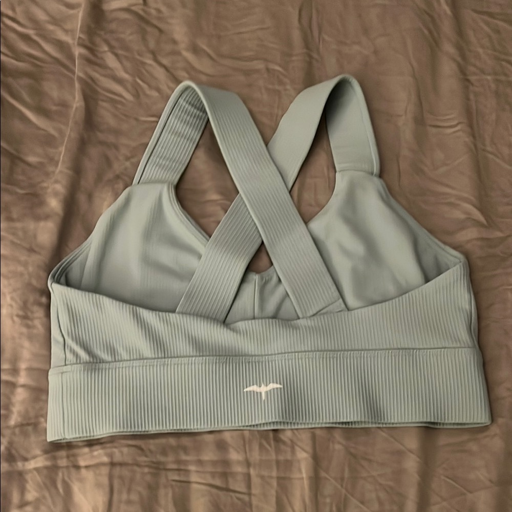 Women's Ribbed Sports Bra in Light Green